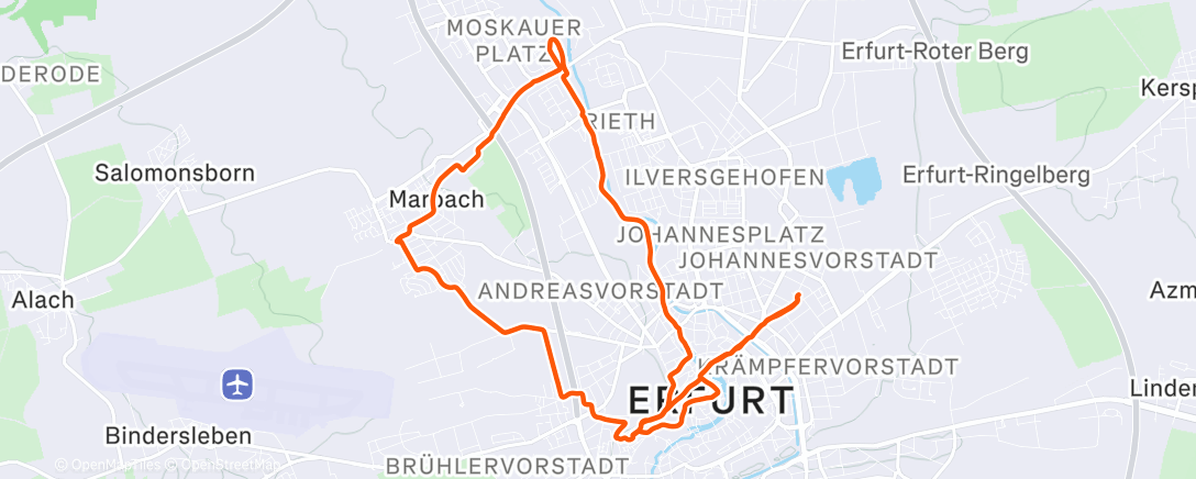 Map of the activity, Fahrt am Morgen
