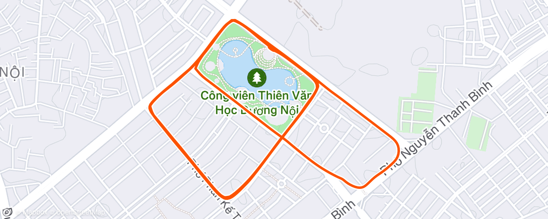 Map of the activity, Evening Run