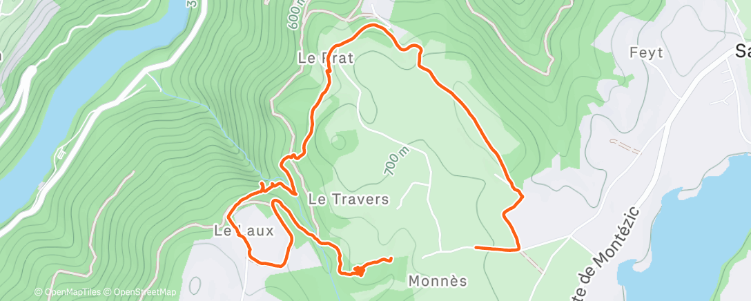 Map of the activity, Cascade du saut du chien ...