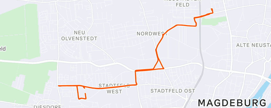 Map of the activity, Mittagsradfahrt