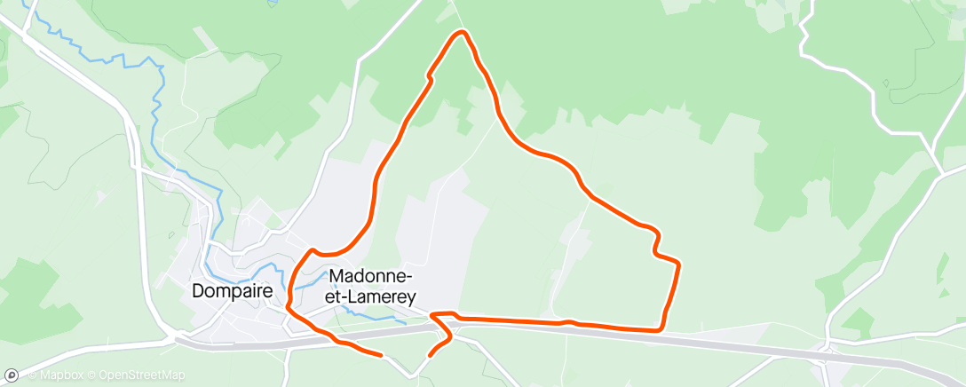 Map of the activity, Afternoon Run