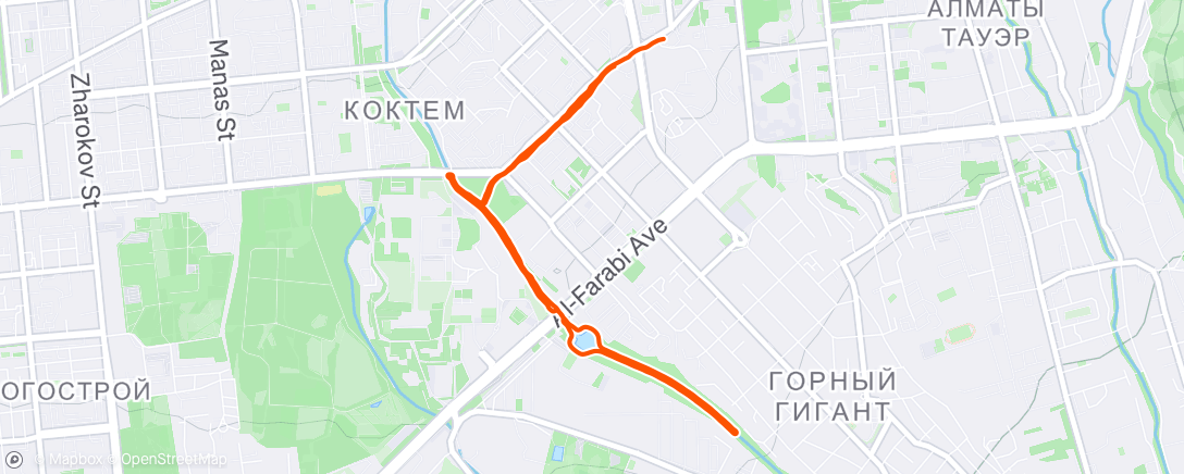 Map of the activity, Morning Run