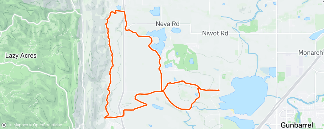 Map of the activity, North Sky + BVR Loop Run