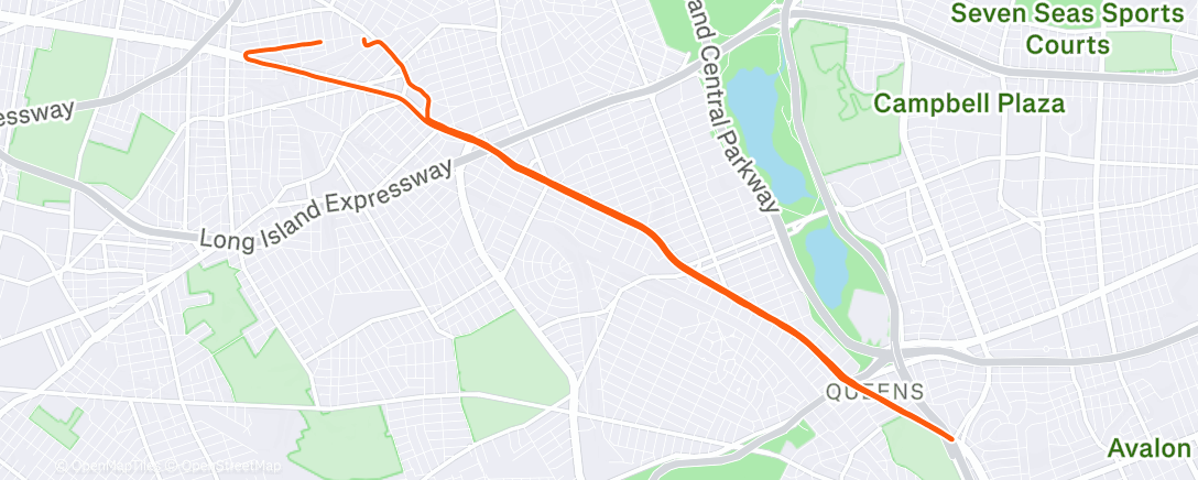 Map of the activity, Night Ride