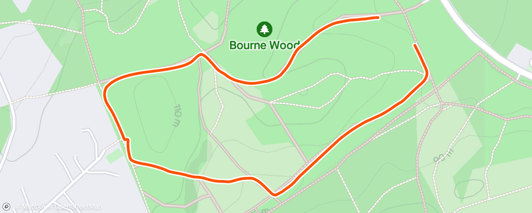 Map of the activity, Bourne Woods