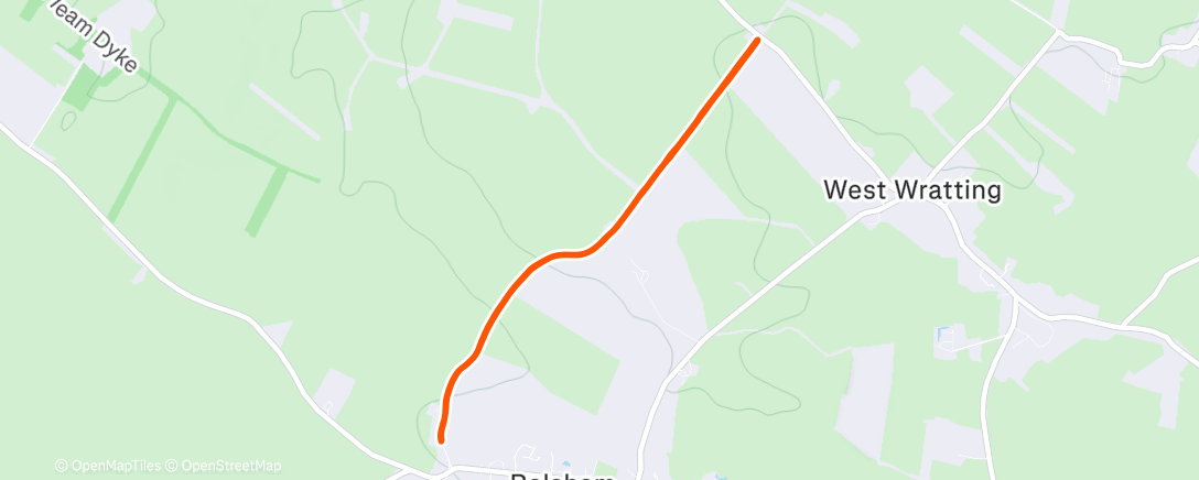 Map of the activity, Evening Run