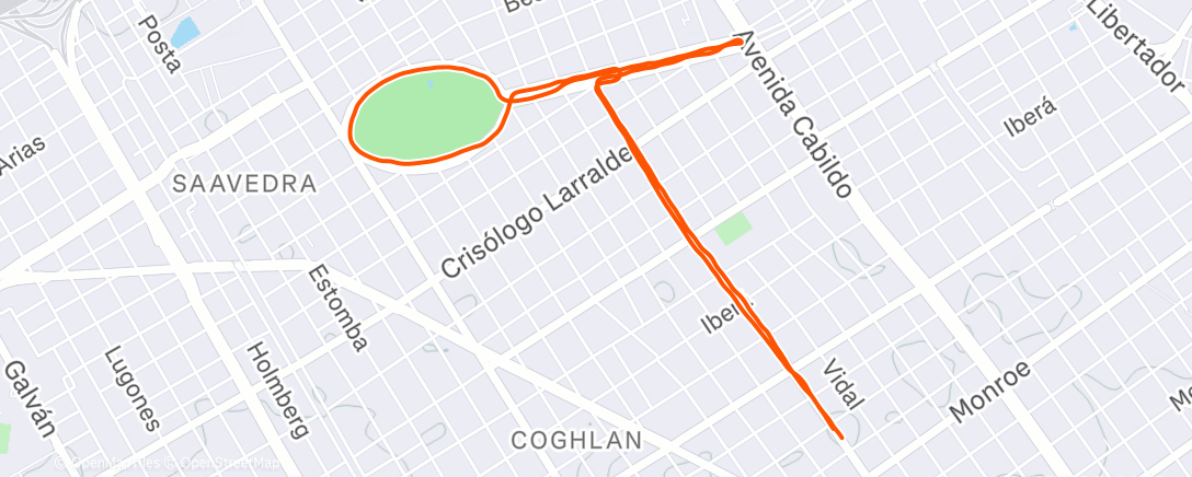 Map of the activity, Morning Run