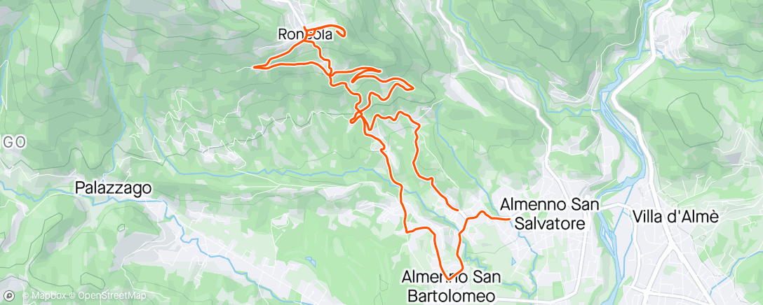 Map of the activity, Roncola Trail