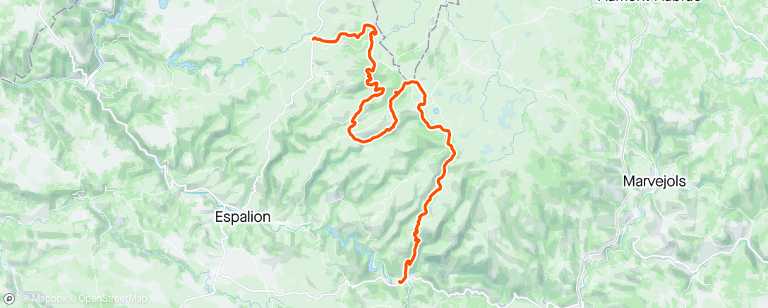 Map of the activity, Trail du Mazuc (Aubrac) => 12:56:20