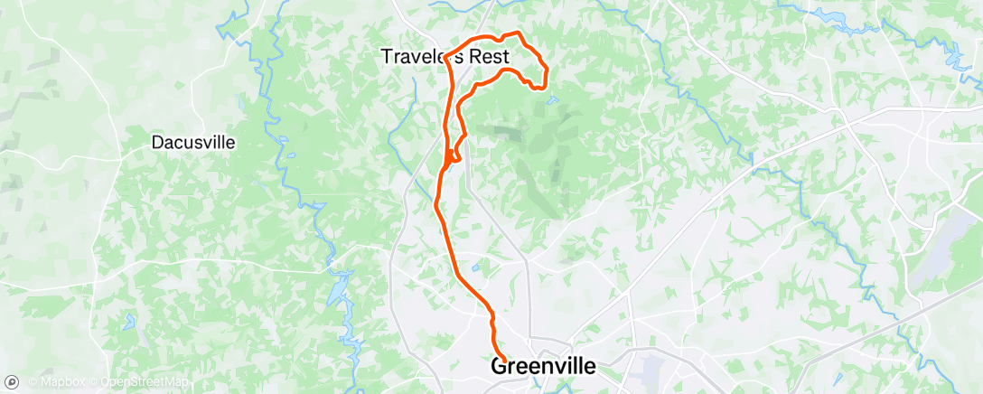 Map of the activity, Lunch Ride