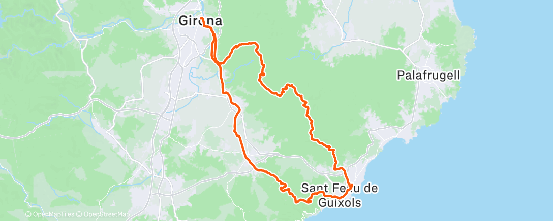 Map of the activity, Top notch gravel ride