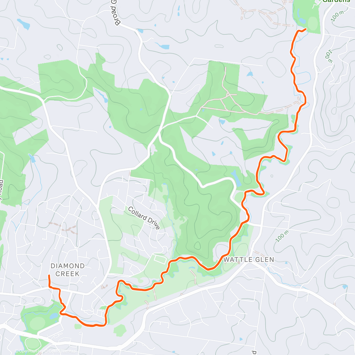 Map of the activity, 60 run