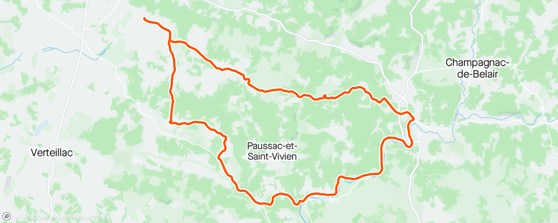Map of the activity, Sortie à Vélo  Solo