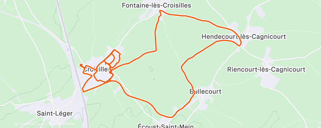 Map of the activity, chouette run 🦉 🌒  - 100KCOOLDOWN part 1 - 25/100