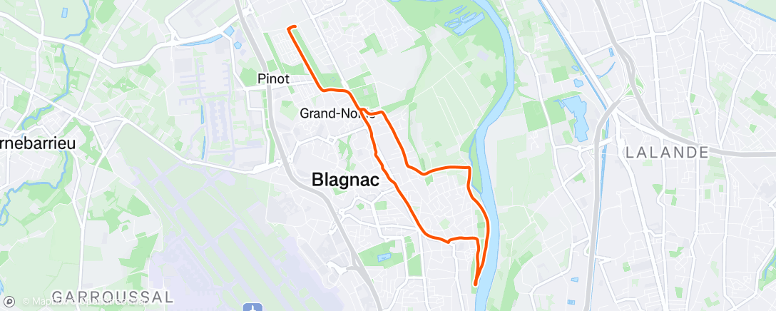 Map of the activity, Course à pied dans l'après-midi