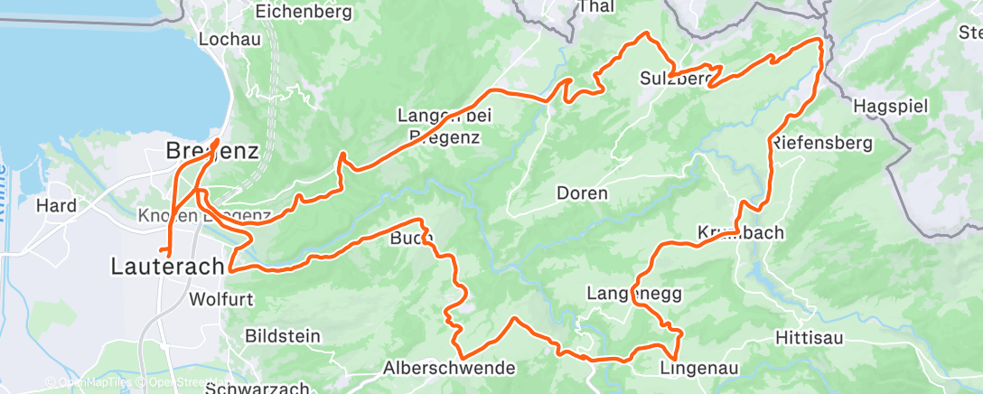 Map of the activity, Fahrt am Morgen