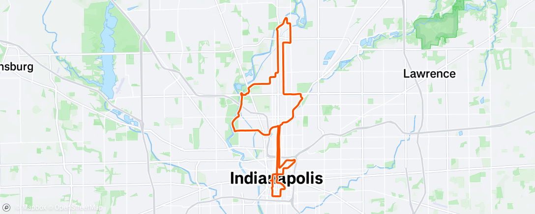 Map of the activity, Indianapolis Marathon