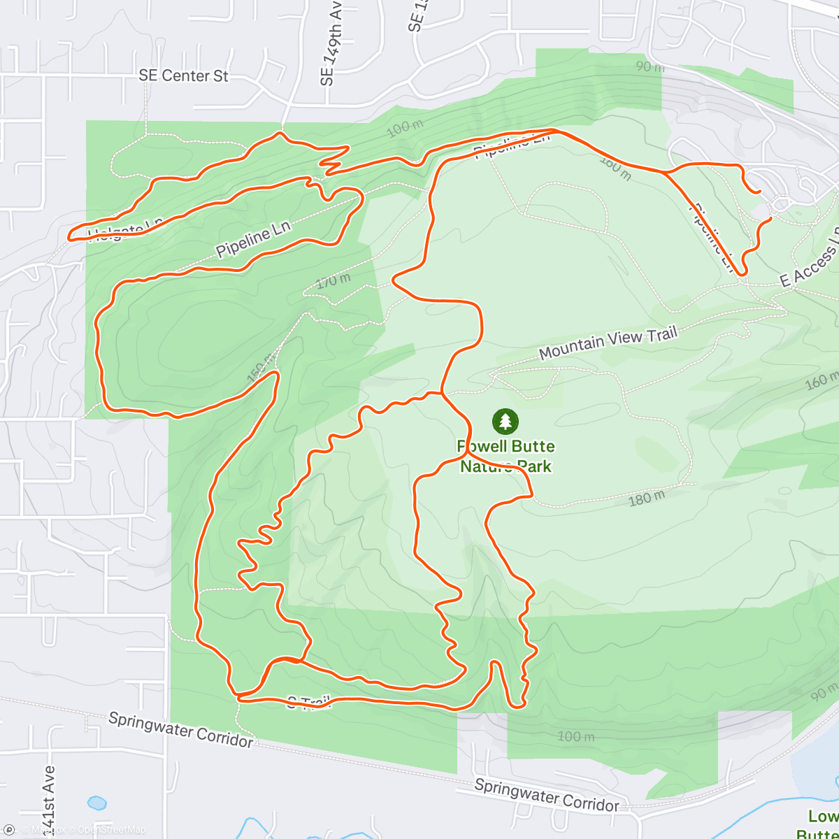 Map of the activity, Powell Butte Sunset