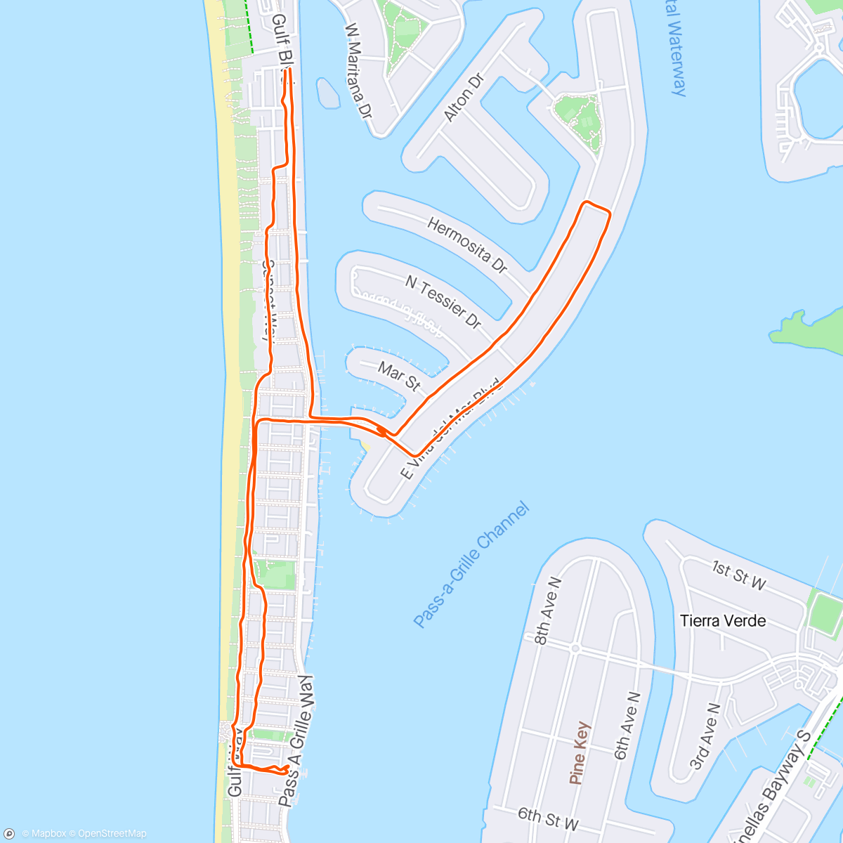 Map of the activity, St. Pete Beach