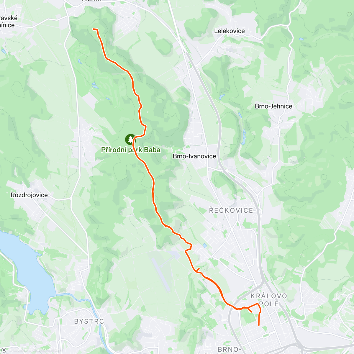 Map of the activity, tradiční štědrodenní O-Skalka + Kuřimská