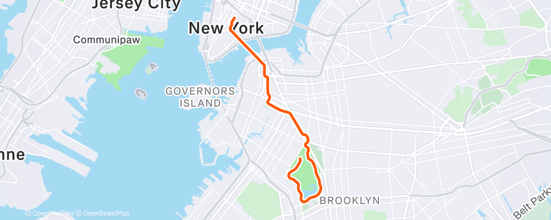 Карта физической активности (Zwift - Fuhgeddaboudit in New York)