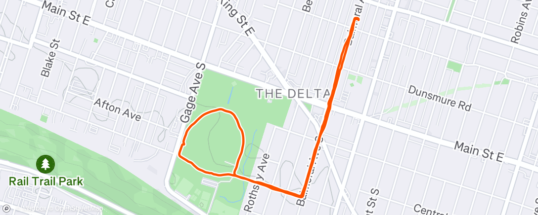 Map of the activity, Evening Ride