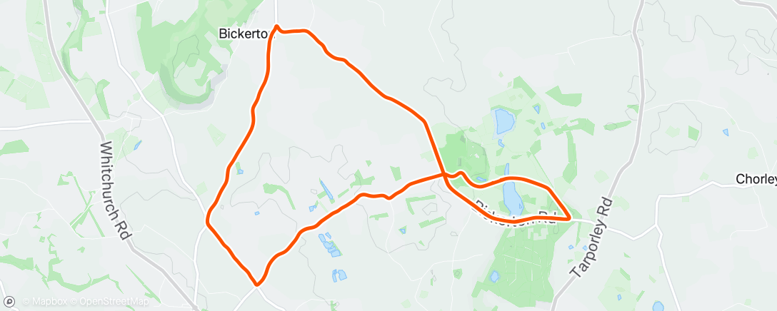 Map of the activity, Cholmondeley triathlon ride