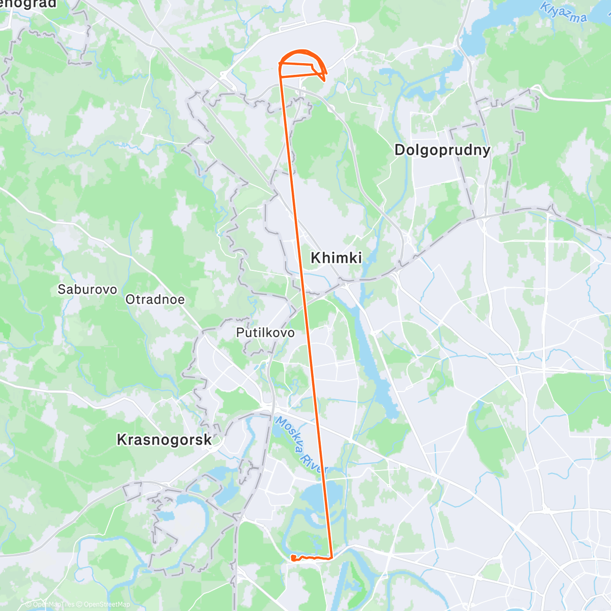 Map of the activity, 5 вёрст Крылатское