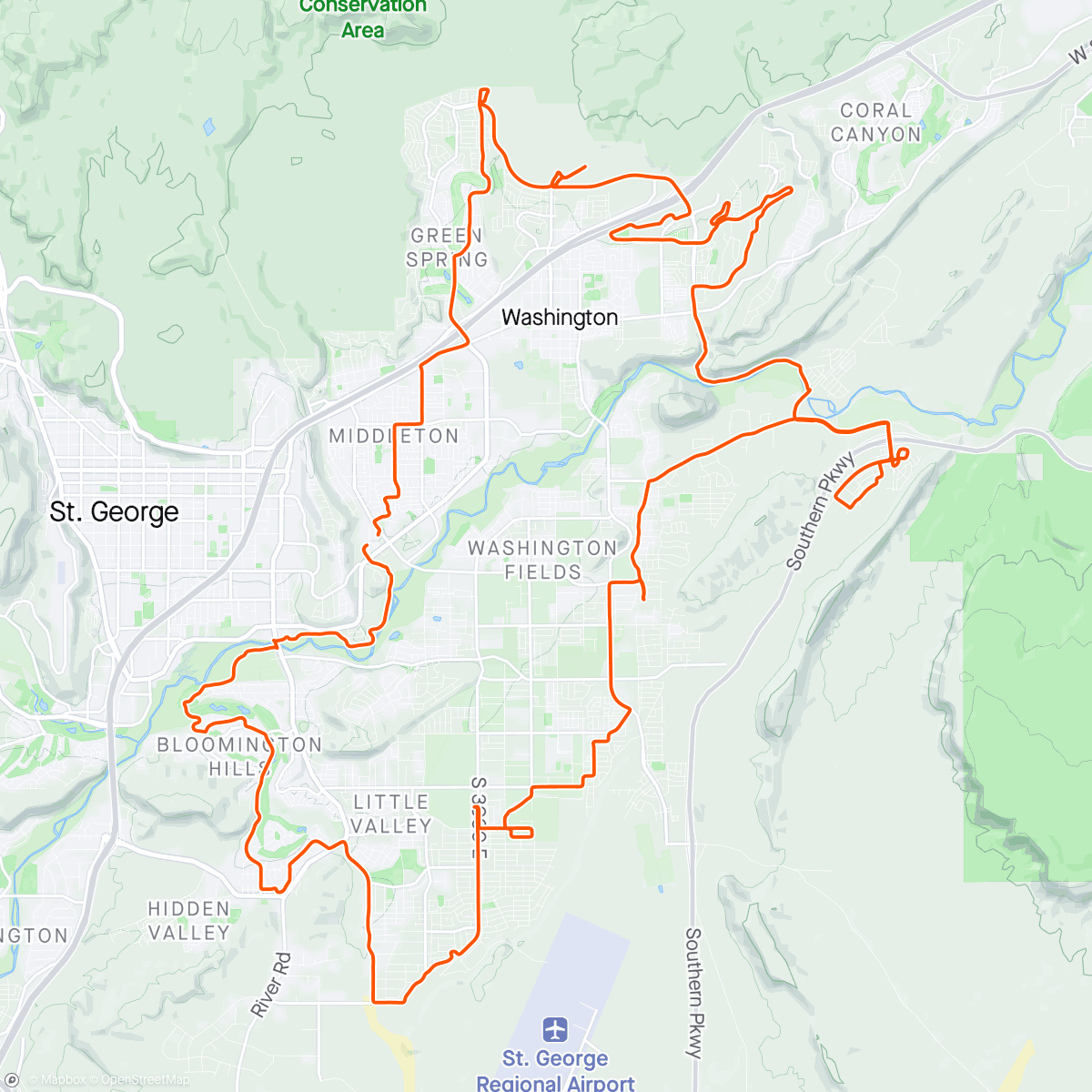 Map of the activity, 05/20/2024 St. George, Utah