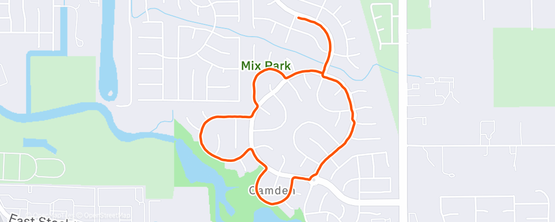 Map of the activity, Morning Run