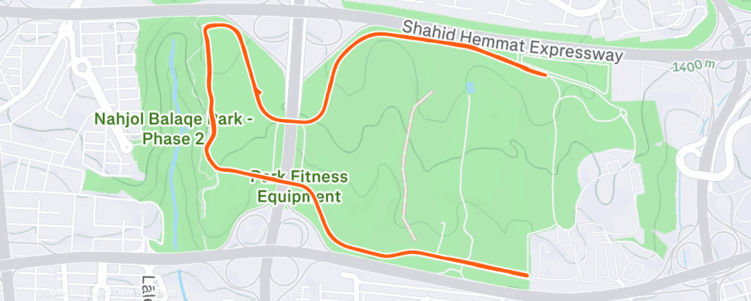 Map of the activity, Evening Run