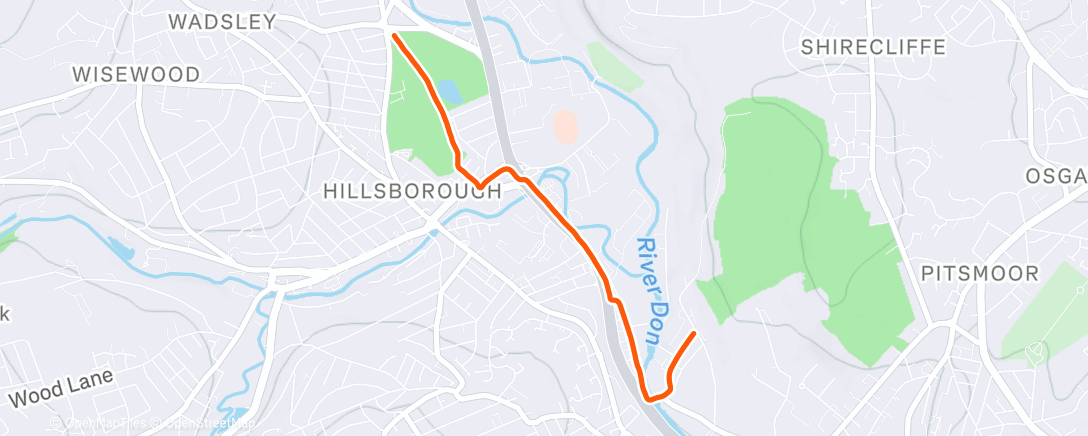 Map of the activity, Night Ride