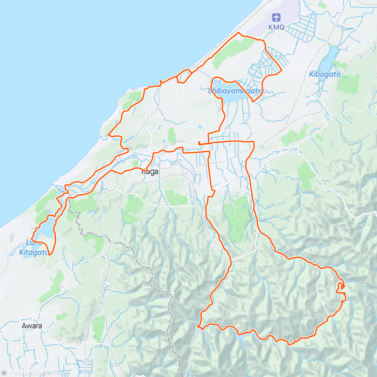 Map of the activity, サイクルボールシーズンV 加賀いちメインコース