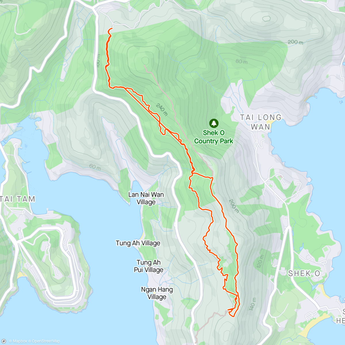Map of the activity, Dragon back trail