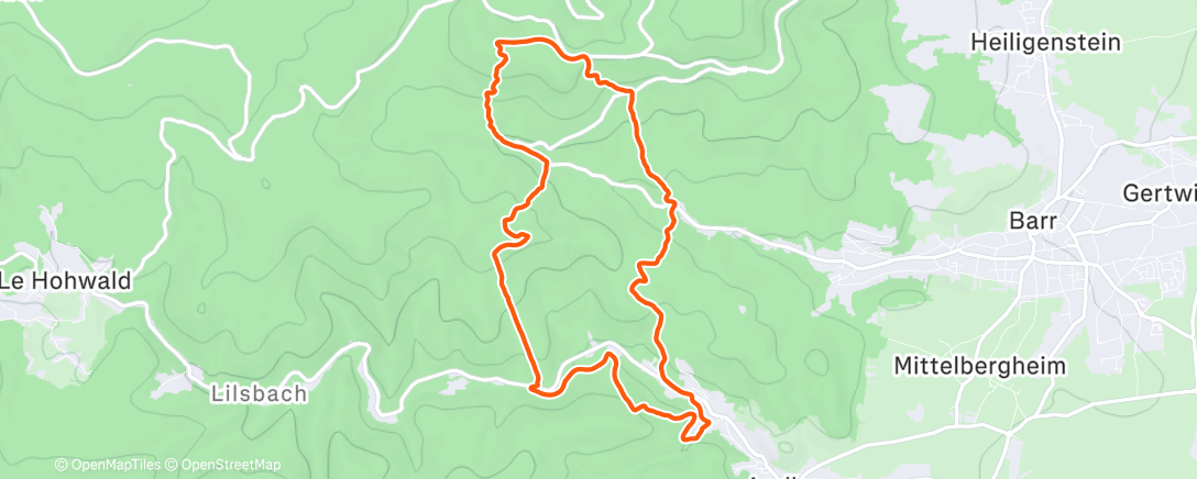 Карта физической активности (Trail en soirée)