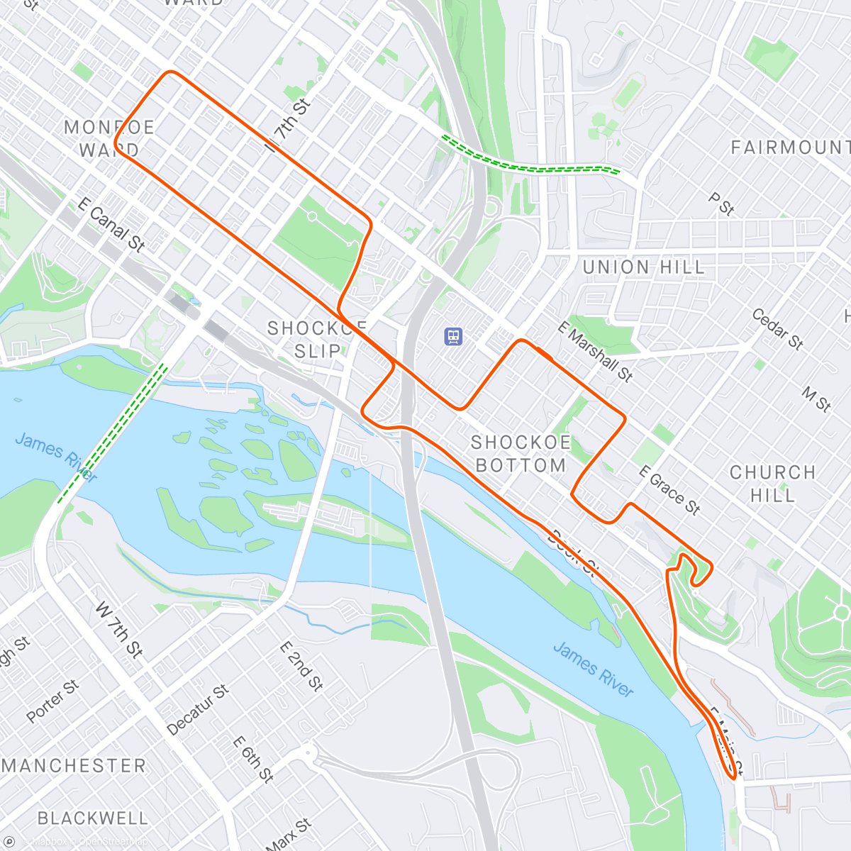 Map of the activity, Zwift - Race: BL13 RACE SERIES on Cobbled Climbs Reverse in Richmond