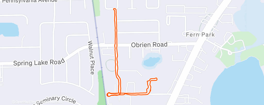 Map of the activity, Afternoon Run