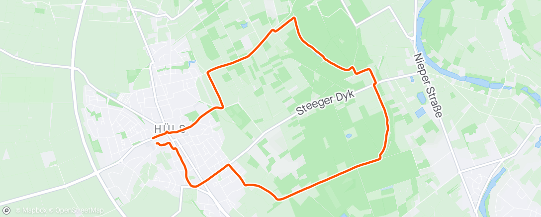 Map of the activity, 10km duurloopje