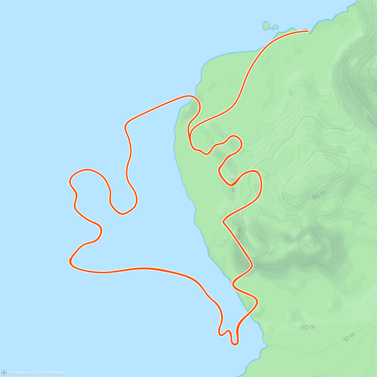 「Zwift - Race: Stage 3: Lap It Up - Seaside Sprint (B) on Seaside Sprint in Watopia」活動的地圖