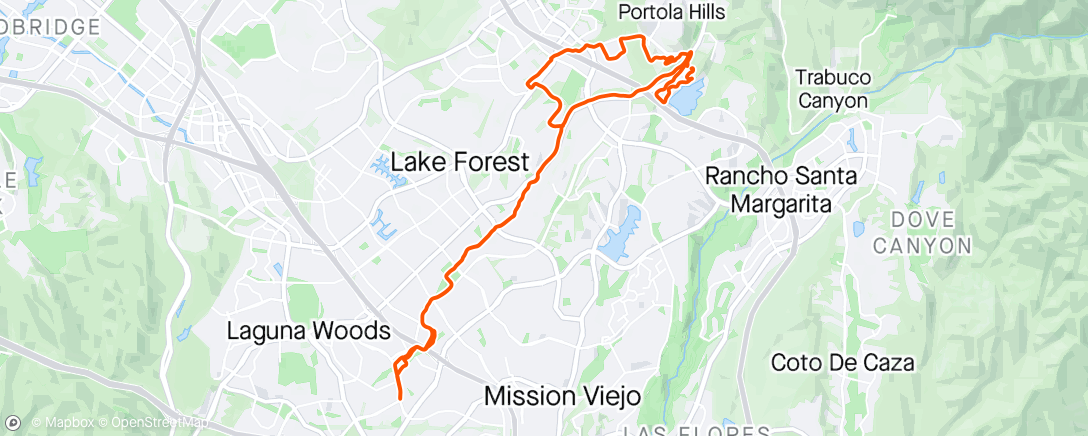 Map of the activity, Endurance Ride 1.5hrs