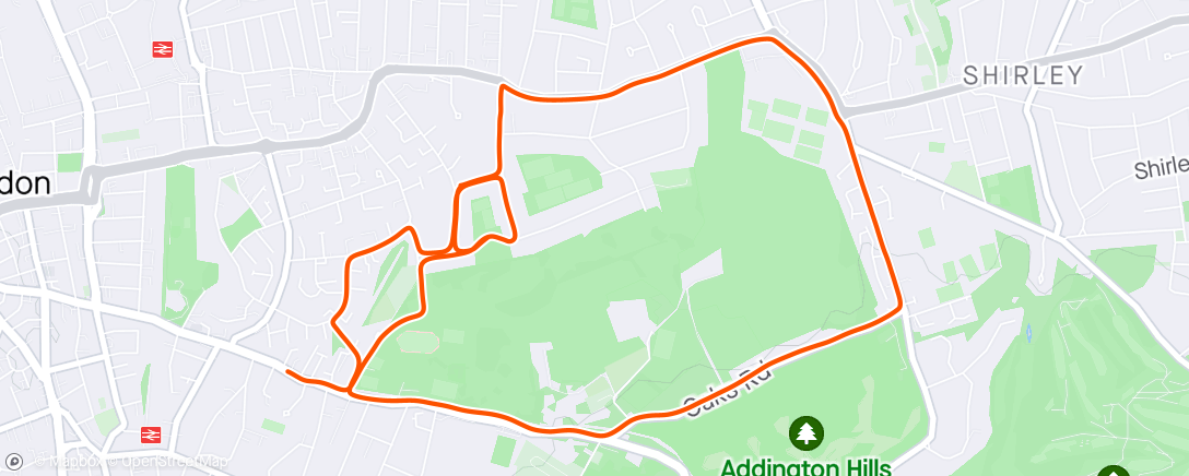 Map of the activity, Striders Wednesday Run - Leading Group 2B on the AGM 10k route