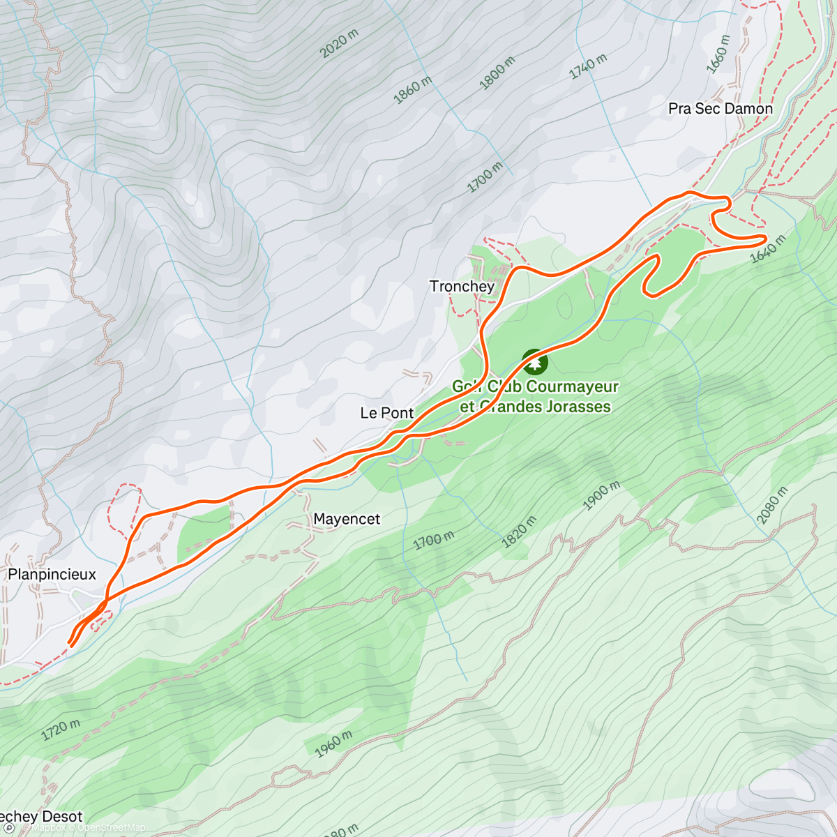Map of the activity, Lunch Nordic Ski, classic