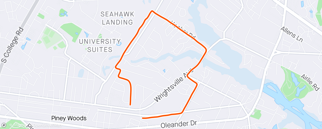 Map of the activity, Might have been the end of the late morning run