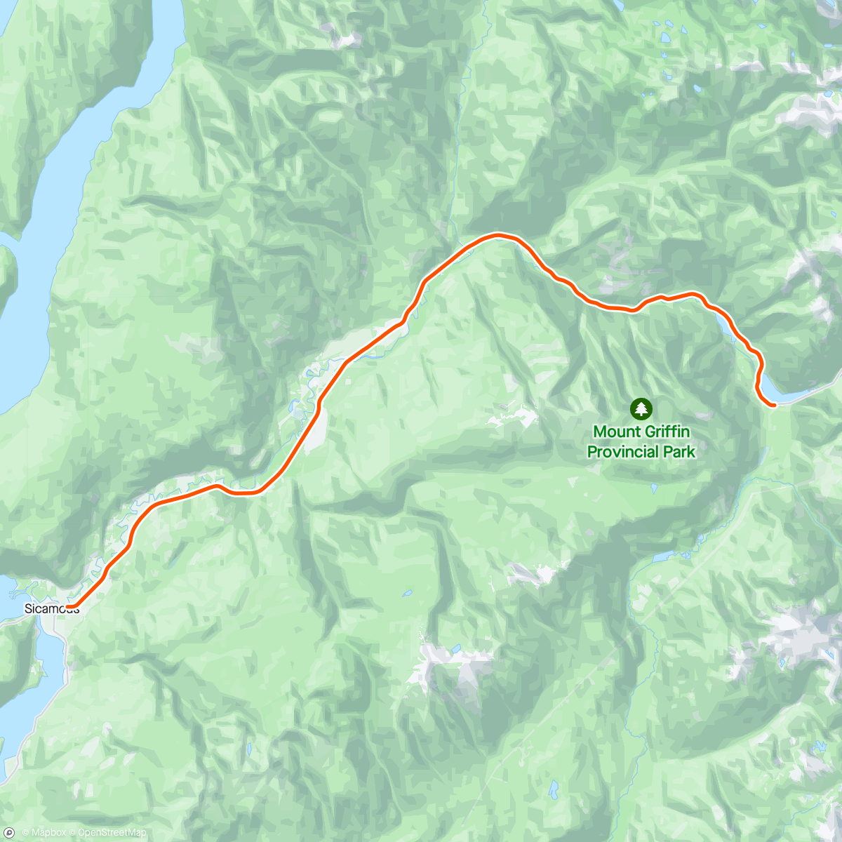 Mapa de la actividad, ROUVY - Three Valley Lake from Sicamous | Canada