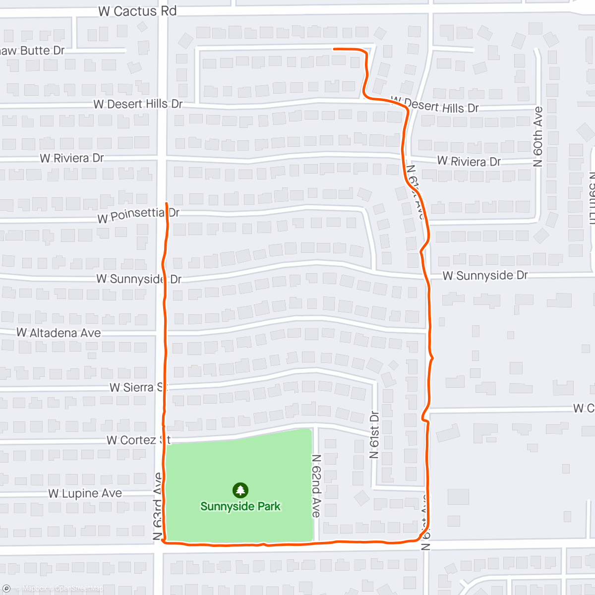 Map of the activity, Early Morning Walk