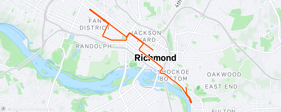 Map of the activity, Zwift - Group Ride: Roll with Castelli  (C) on Libby Hill After Party in Richmond