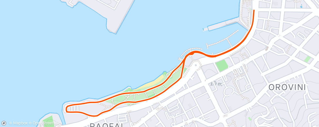 Map of the activity, Course à pied en soirée