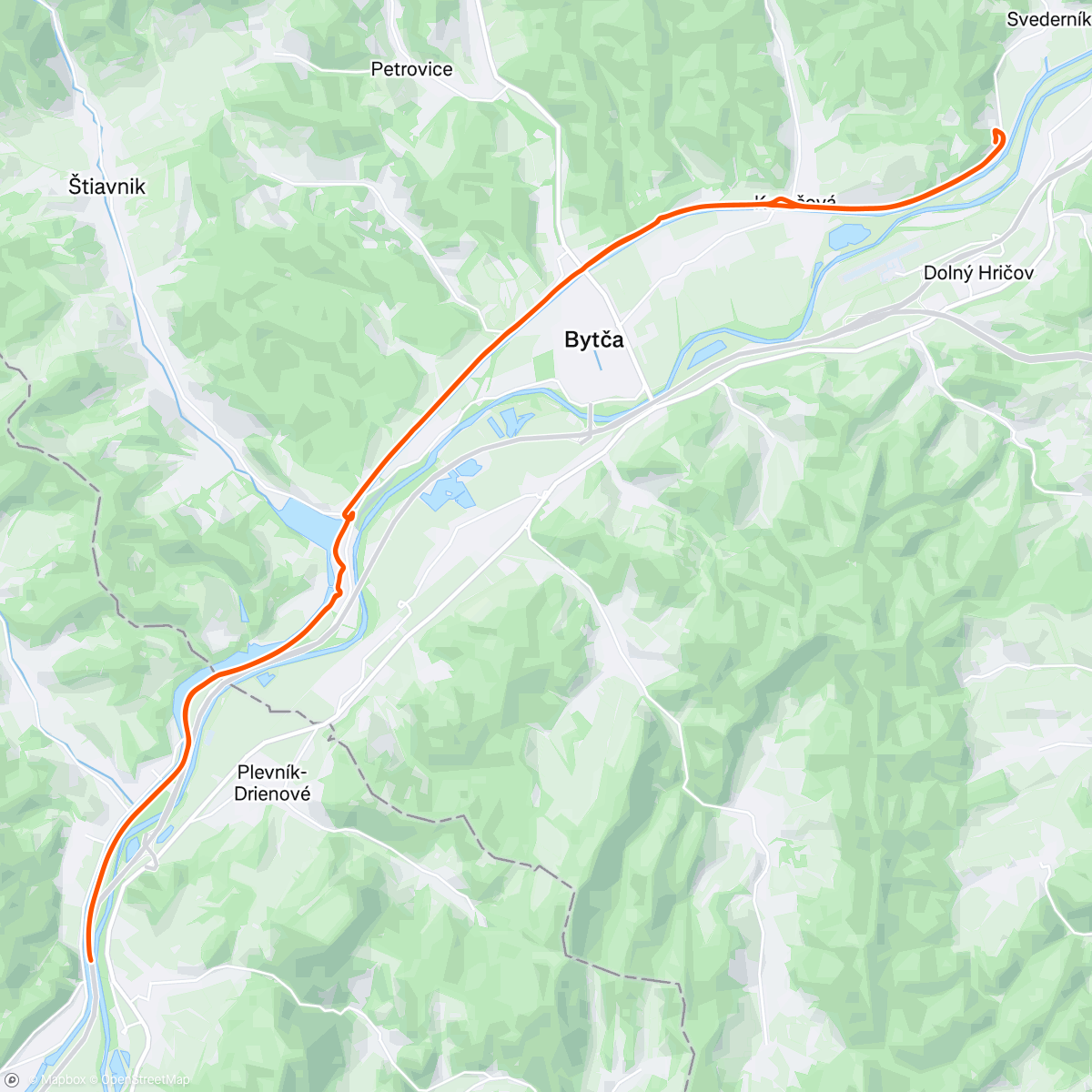 Map of the activity, cyklotrasa hotová