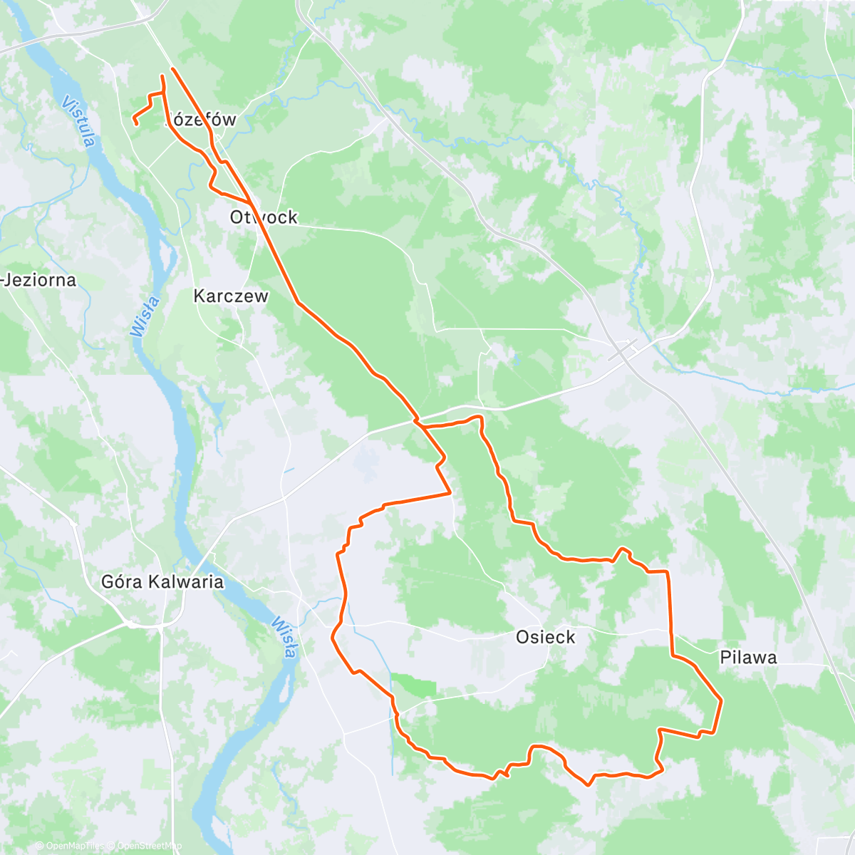 Map of the activity, Z trenerem na zupę gravelem