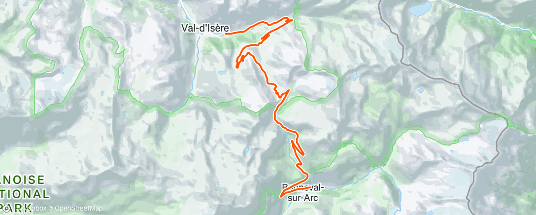 Map of the activity, Sortie vélo en soirée